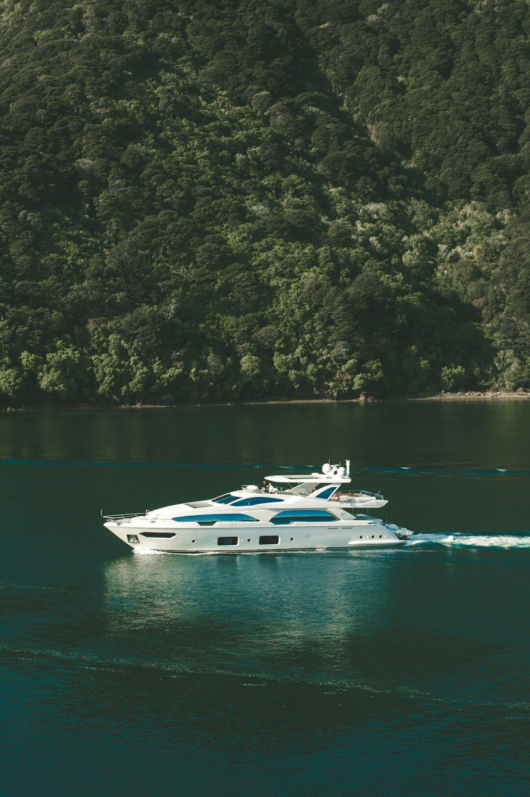 Luxury yacht sailing along the Uruguayan coast